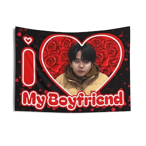 Ateez Jongho I Love My Boyfriend Banner, Ateez Members Kpop Flag, Ateez Tour 2025 Merch, Gift Ideas for Atiny, Birthday Gift & Concert Merch