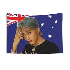 NCT 127 Mark Australia Flag Banner, NCT Dream Mark Kpop Flag, Nct Members Merch, Gift Ideas for Nctzen, Birthday Gift & Concert Merch