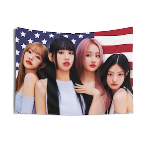 KISS of LIFE Members America Flag Banner, Kiss of Life Kpop Flag, Nobody Knows Merch, Gift Ideas for KISSY, Birthday Gift and Concert Merch
