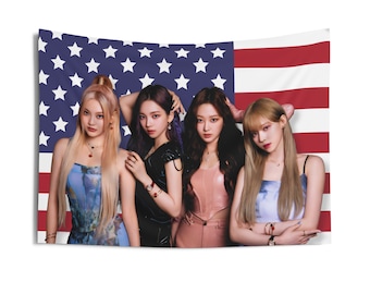 Aespa Group Photo Flag Banner, Aespa Members Kpop American Flag Tapestry, Aespa Kpop Merch Decor, Gift Ideas for MY Kpop Fan