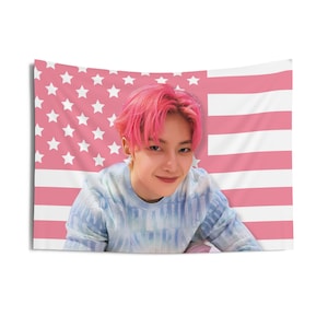 Zb1 Matthew Pink America Flag, Zerobaseone Members Kpop Flag, Zb1 Boys Planet Merch, Gift Ideas for Zerose, Birthday Gift & Concert Merch
