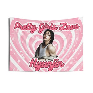 Skz Hyunjin Pretty Girls Concert Banner, Stray Kids Members Kpop Flag, Skz Tour Merch, Gift Ideas for Stays, Birthday Gift & Concert Merch