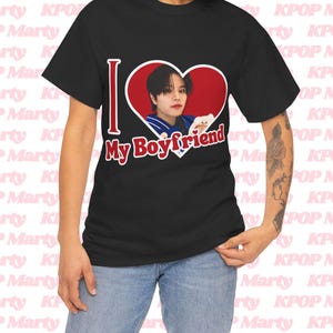 SKZ Seungmin Blue Jacket Shirt, SKZ Seungmin I Love My Boyfriend Bootleg Merch Shirt, Gift Ideas for Stays, Birthday Gift & Concert Merch