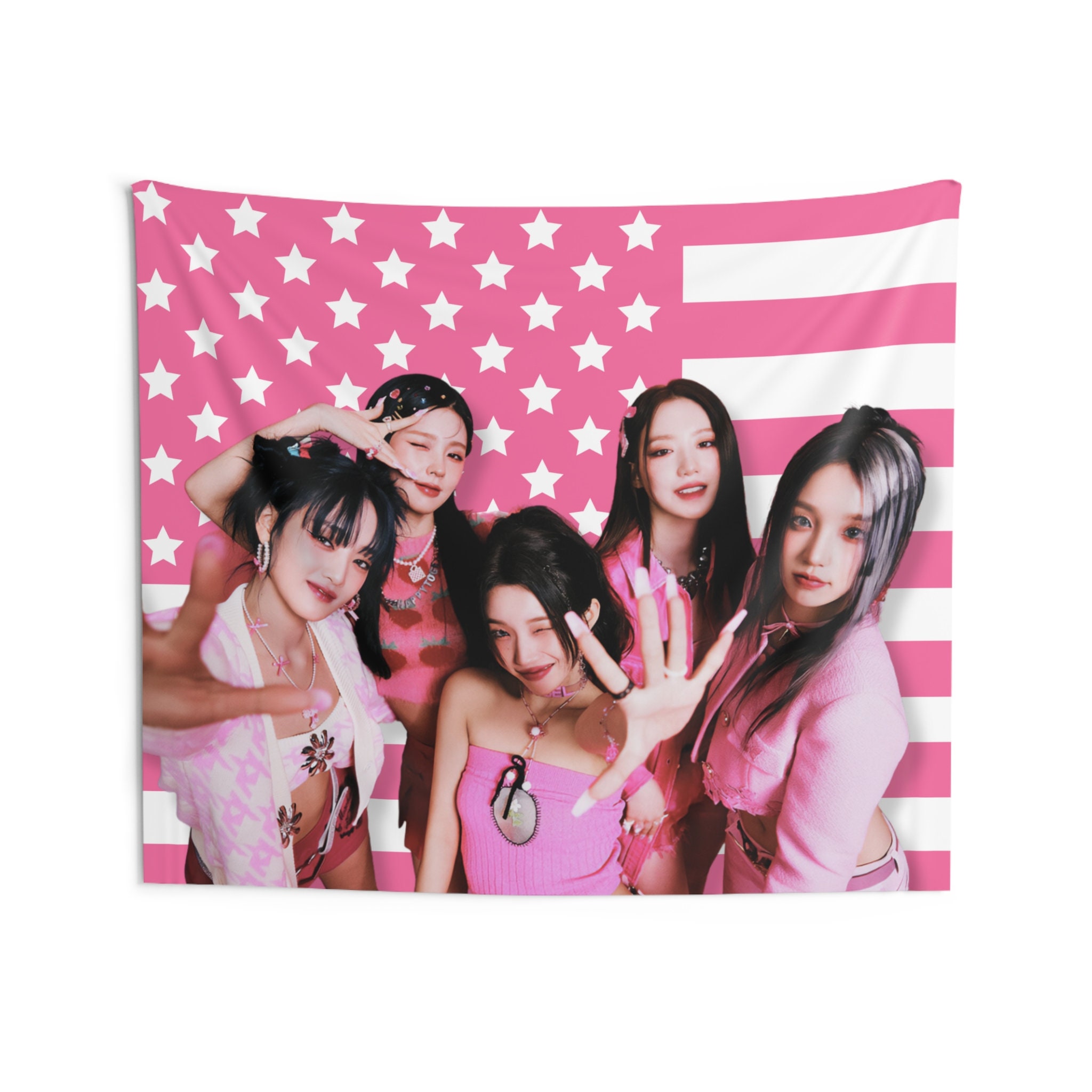 G I-dle Pink American Flag Tapestry, Kpop Neverland Decor - Etsy