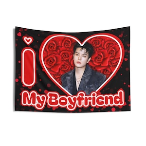 Skz Seungmin I Love My Boyfriend Banner, Stray Kids Members Kpop Flag, Skz Tour 2025 Merch, Gift Ideas Stays, Birthday Gift & Concert Merch