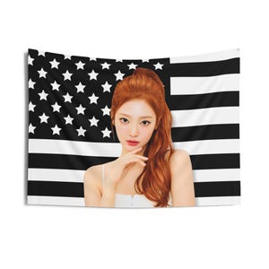 AESPA Ningning Photoshoot America Flag, Aespa Armageddon Kpop Flag, Aespa Supernova Merch, Gift Ideas for MY, Birthday Gift & Concert Merch