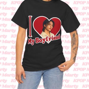 SKZ Hyunjin I Love My Boyfriend Shirt, Custom Stray Kids Hyunjin Photo Merch, Gift Ideas for Kpop Fans Stays