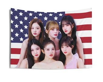 STAYC Members America Flag Banner, STAYC Group Photo Kpop Flag, Stayc Tour 2024 Merch, Pomysły na prezenty dla SWITH, Prezent urodzinowy i Merch koncertowy