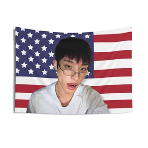 P1harmony Keeho Selfie America Flag, P1harmony Tour 2024 Kpop Flag, P1h Killin It Merch, Gift Ideas for P1ece, Birthday Gift & Concert Merch