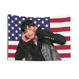 Zb1 Jiwoong Feel the Pop America Flag, Zerobaseone Members Kpop Flag, Zb1 Melting Point Merch, Gift Zerose, Birthday Gift & Concert Merch