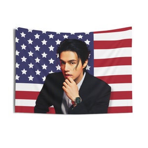 Lee Dongwook America Flag Banner, Lee Dongwook Photoshoot Kdrama Actor Flag, Lee Dongwook Kdrama Merch Decor, Gift Ideas for Kdrama Fan