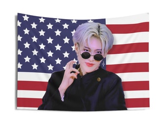 Zb1 Ricky Anime Flag Banner, Zerobaseone Ricky Kpop American Flag Tapestry, Zb1 Ricky Kpop Merch Decor, Gift Ideas for Zerose Kpop Fan