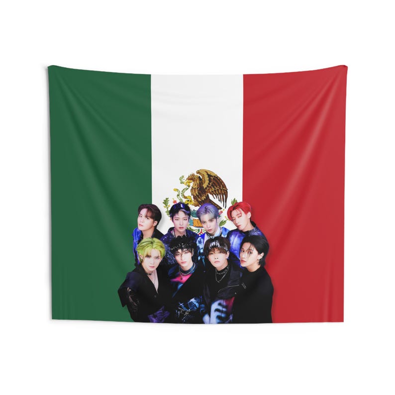 Ateez Members Crazy Form Mexico Flag, Ateez 2024 Tour Kpop Flag, Ateez