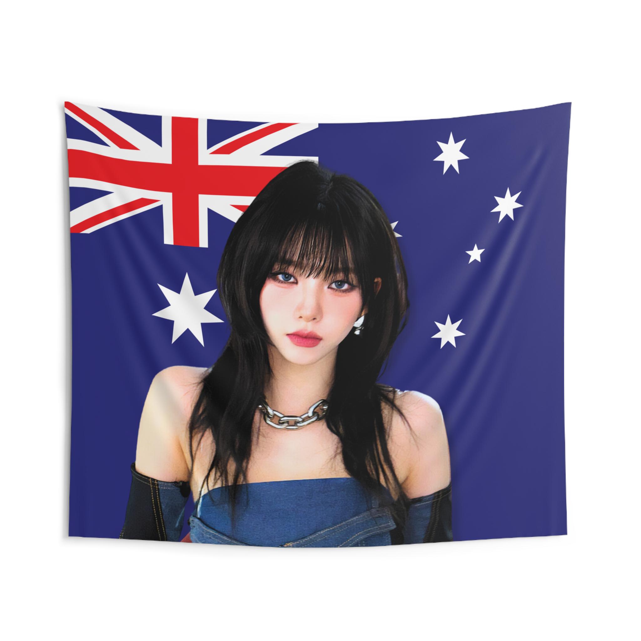 AESPA Karina Wolf Cut Australia Flag, Aespa Karina My World Kpop