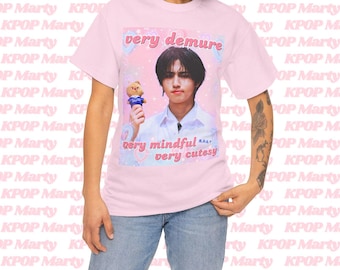 Camiseta de Kpop Demure de Skz Han Jisung, camiseta de miembros de Skz, mercancía de Kpop de la gira Stray Kids Ate 2024, idea de regalo para estadías, regalo de cumpleaños y mercancía de conciertos