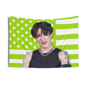NCT Jeno American Flag Banner, Nct Dream Jeno Kpop Flag, Nct Jeno Merch Decor, Nct 127 Nct U WayV Fan Gift, Kpop Fan NCTzen Essentials