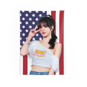 Aespa Karina America Flag Banner, Aespa Karina My World Kpop Flag, Drama Aespa Merch, Gift Ideas for MY, Birthday Gift & Concert Merch