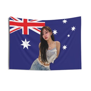 KISS of LIFE Julie Australia Flag Banner, Kiof Kiss of Life Kpop Flag, Midas Touch Merch, Gift Idea KISSY, Birthday Gift and Concert Merch