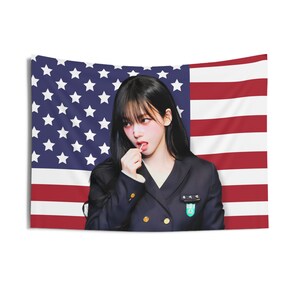 AESPA Karina America Flag Banner, Aespa Karina My World Kpop Flag, Aespa Karina Merch, Gift Ideas for MY, Birthday Gift & Concert Merch