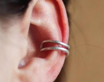 Sterling Silver Ear Cuff Set: Handmade No Piercing Ear Wrap