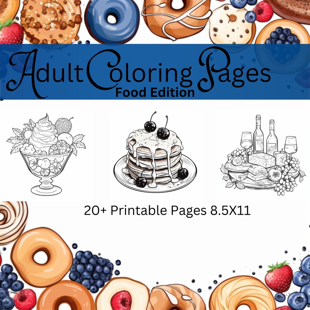 Printable Foodie Coloring Book: Relax With Culinary Delights. High