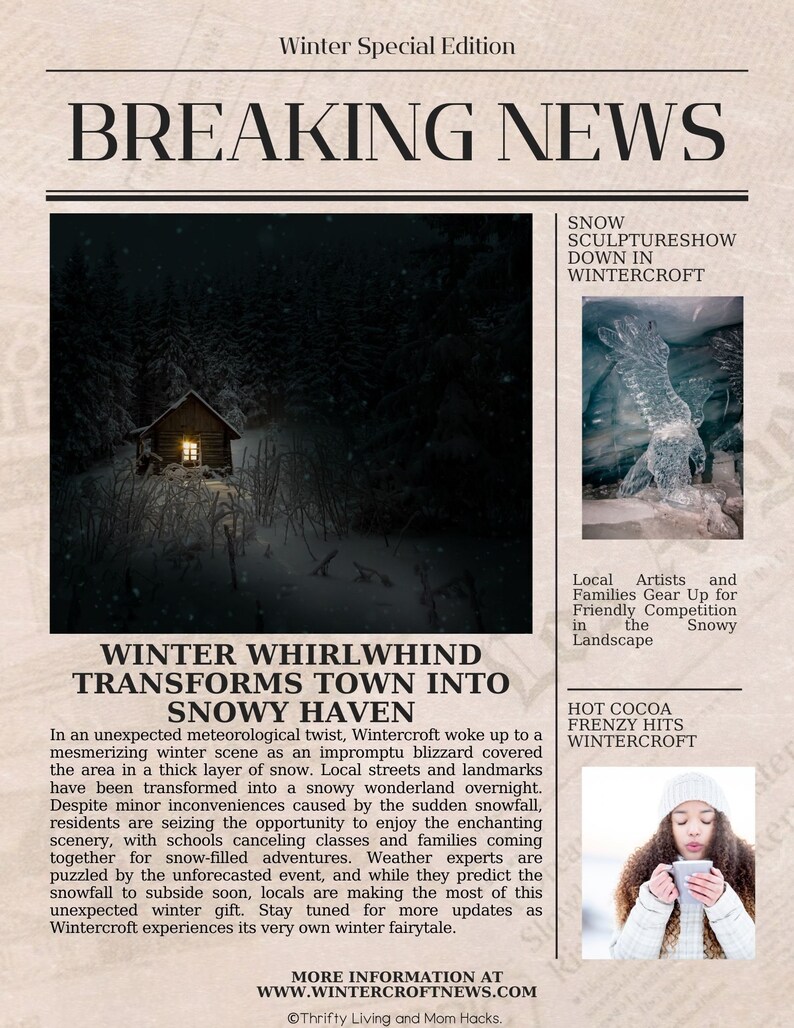 SNOWED IN Escape Room, Printable Escape Room, Instant Download, Escape ...