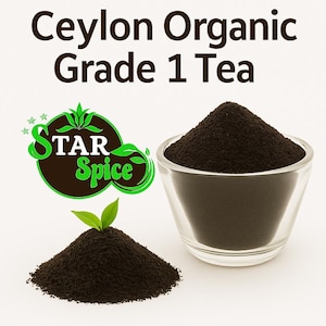 Ceylon Black Tea – Grade 1 Pure Loose Leaf | 100g Natural Aromatic Cut Tea | Organic Sri Lanka Tea by Star Spice - Ceylon Tea