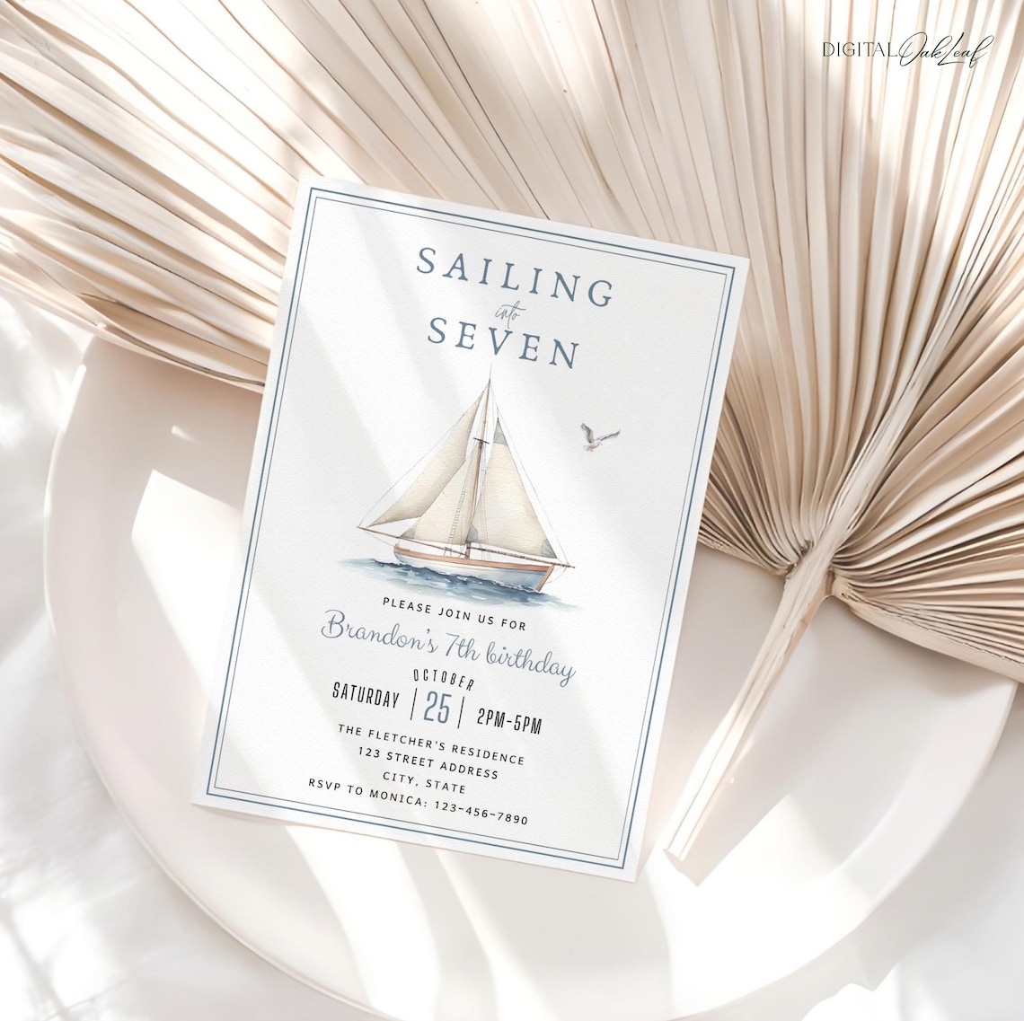 Editable Sailing Invitation, Any Age Nautical Invite Template, Marine ...