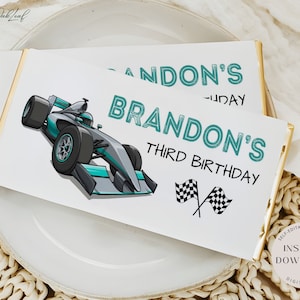 Editable Racing Car Chocolate Wrapper, Race Car Candy Wrapper Template, Any Age Birthday Chocolate Labels, Birthday Favors, Instant Download