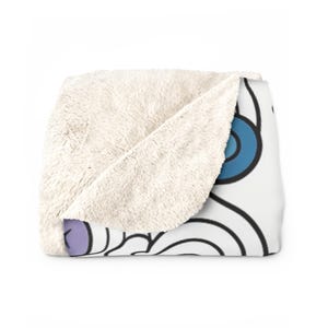 Sherpa Fleece Blanket, Sherpa Fleece Blanket with Abstract Swirl Design, Cozy fleece Blanket