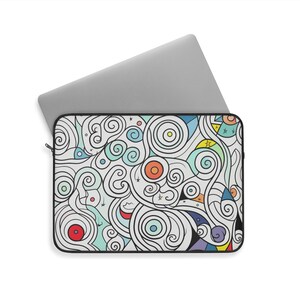 Laptop Sleeve, iPad Protector, Tablet Sleeve, Laptop Sleeve with Abstract Swirl Design