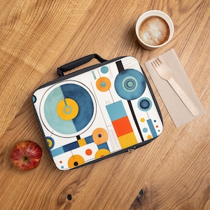 Lunch Bag, Food Storage, Lunch Cooler, Lunch Tote, Insulated Food Tote, Lunch Bag with Abstract Art Design