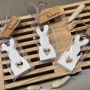 Kleine Häschen mit Geschenkverpackung | Frohe Ostern | Geschenkidee Freunde | Mitbringsel | Ostergruß | Frühling | Osterdeko | Osterhase |