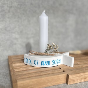 Personalized fish candle holder | Table decoration for communion | Baptism | Gift | Decoration | Confirmation | First communion |