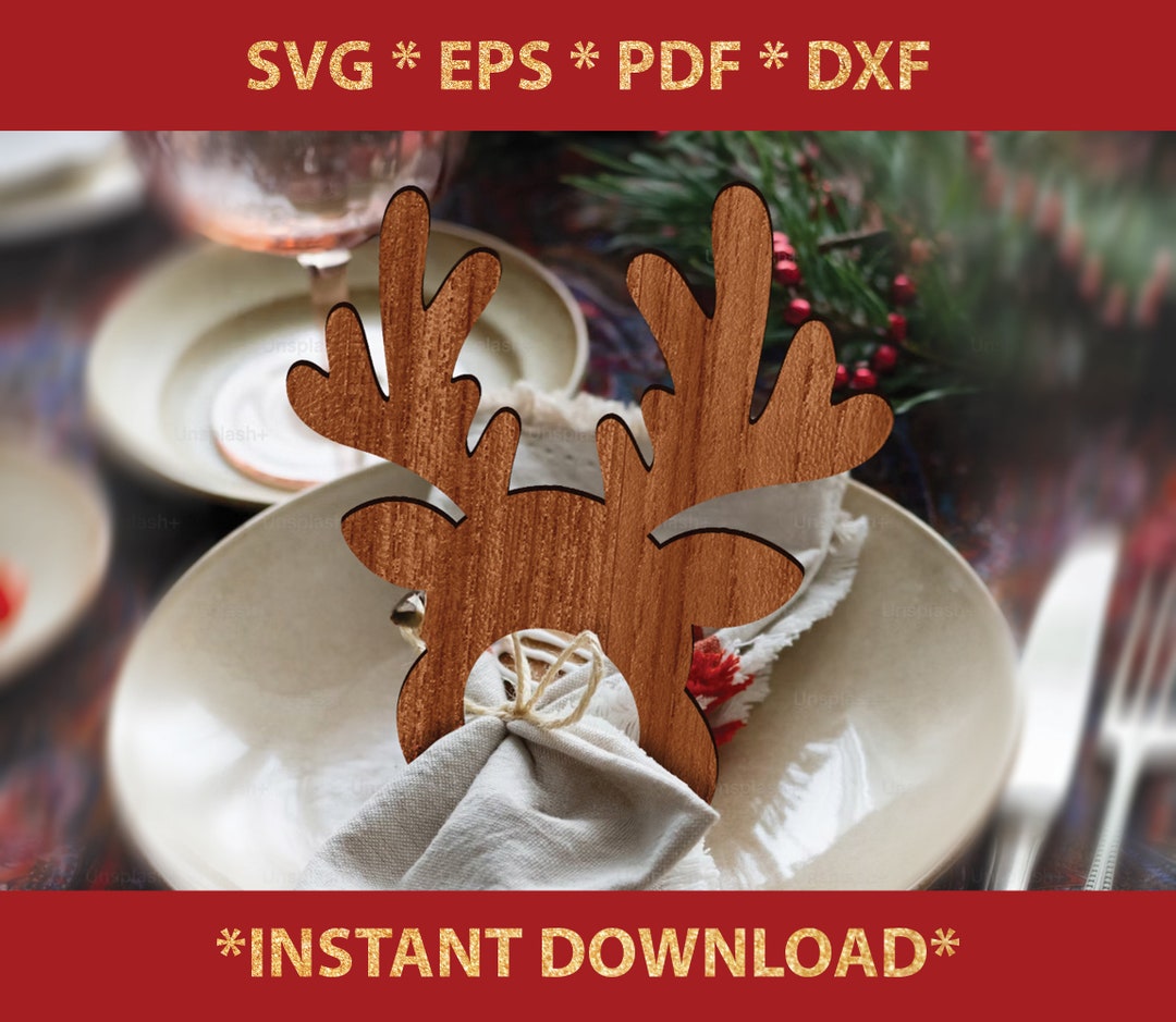 Reindeer Napkin Ring Reindeer Svg Christmas Napkin Ring SVG Etsy