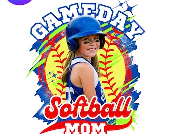 ソフトボール用ママシャツのデザイン：編集可能なCanvaテンプレート