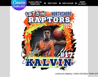 Basketball Senior 2026 Shirt template, Customizable Canva Design (Digital Download)