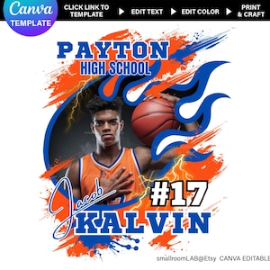 Basketball Senior Night Canva Template: Editable Poster, Banquet Program & Player Tribute, Instant Download