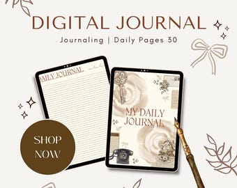 Diario digital estilo scrapbooking vintage: 30 páginas imprimibles (archivo JPG)