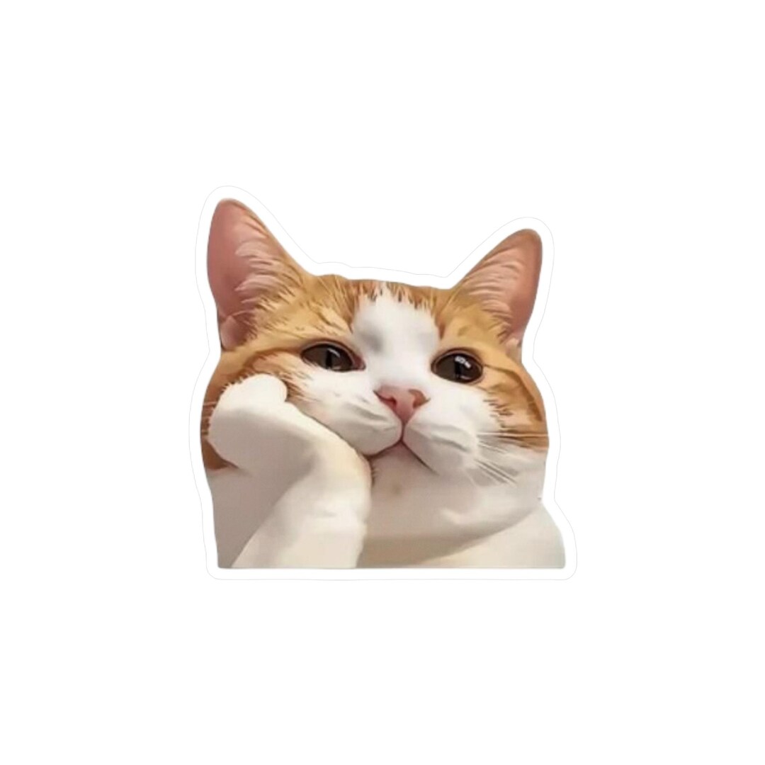 Pensive Sticker Pensive Ginger Cat Sticker | Kiss-cut Vinyl Decal - Etsy