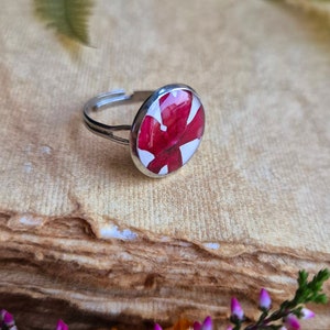 Forest flowers resin ring for women | Dried Vervain ring | Nature-Inspired Gift | Verbena Witch Forest jewelry