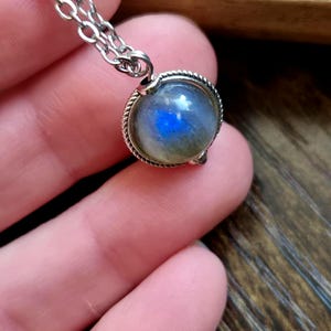Ångestlindrande spinnerhalsband med labradorit | Fidget-smycken för tonåringar | Stjärnteckenshalsband