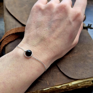 Fidget bracelet with spinning stone Anti Anxiety adult gift Sliding beads stress relief mind distracting bracelet ADHD help discreet jewelry