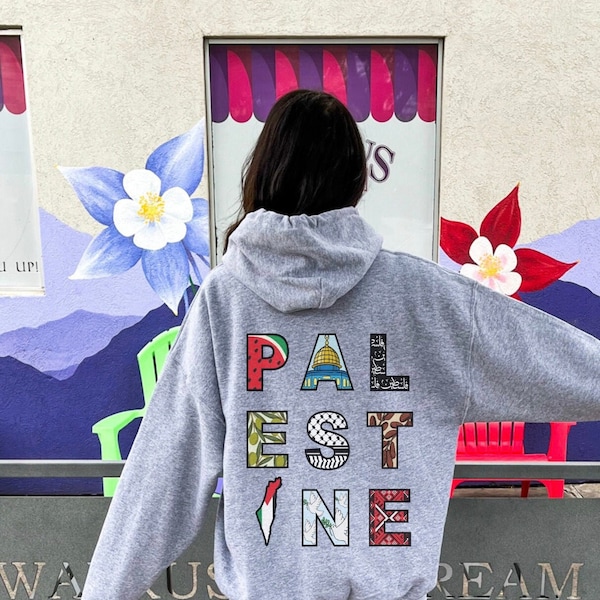 Free Palestine | Letters Hoodie | Palestinian Resistance | Thoughtful Gift | % of profits donated