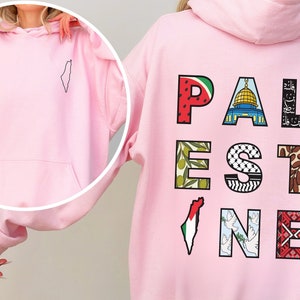 YOUTH Watermelon design PALESTINE letters hoodie with Palestine map outline on the front