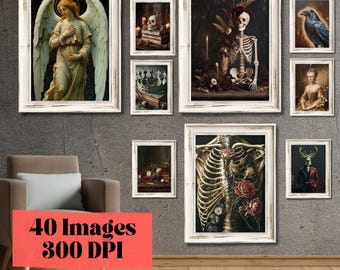 Dark Academia Prints, Vintage Decor 40-Image Bundle (Digital Download)
