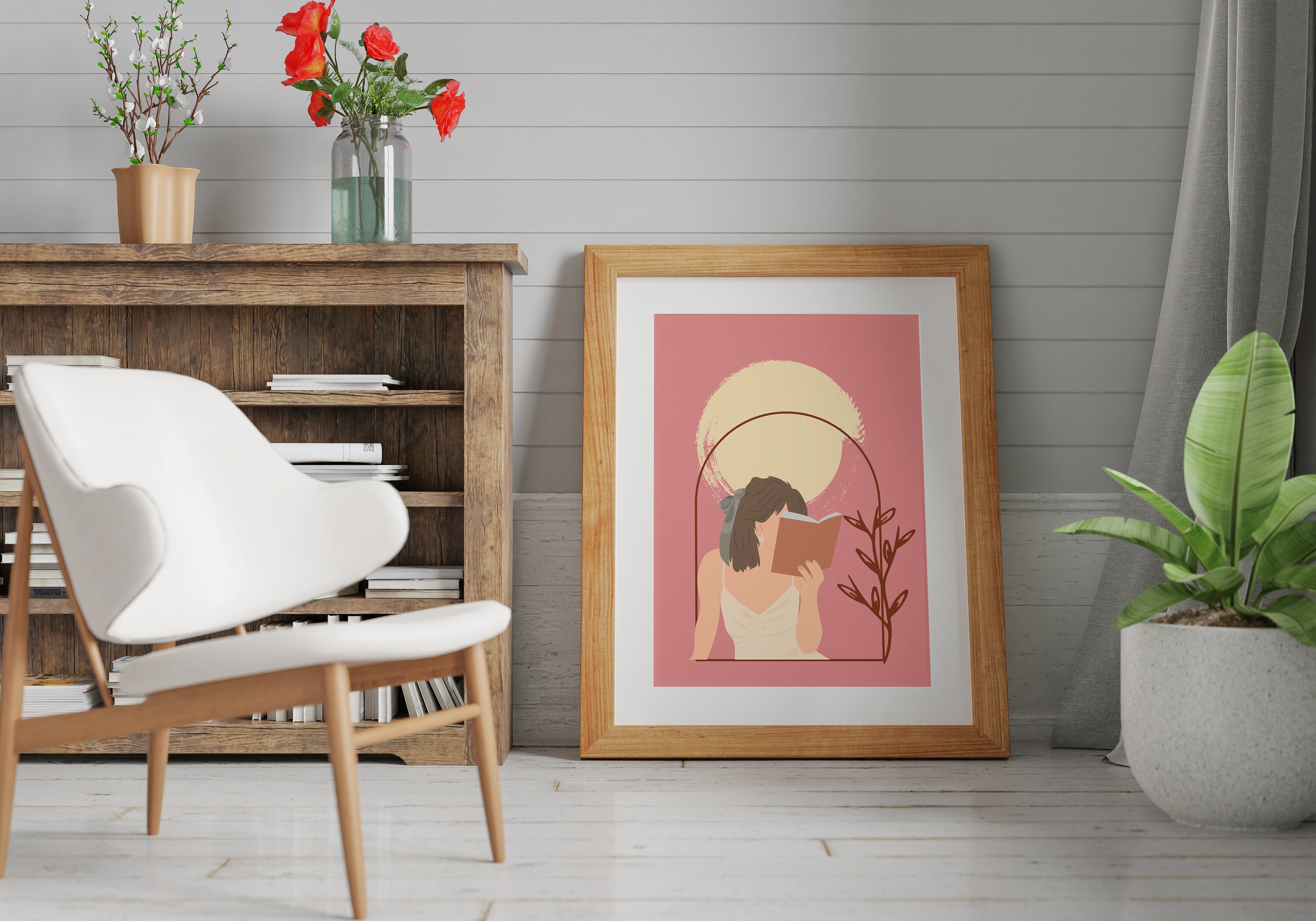 Boho Girl Wall Art Boho Woman Art Print Wall Art Living Room Girl Wall