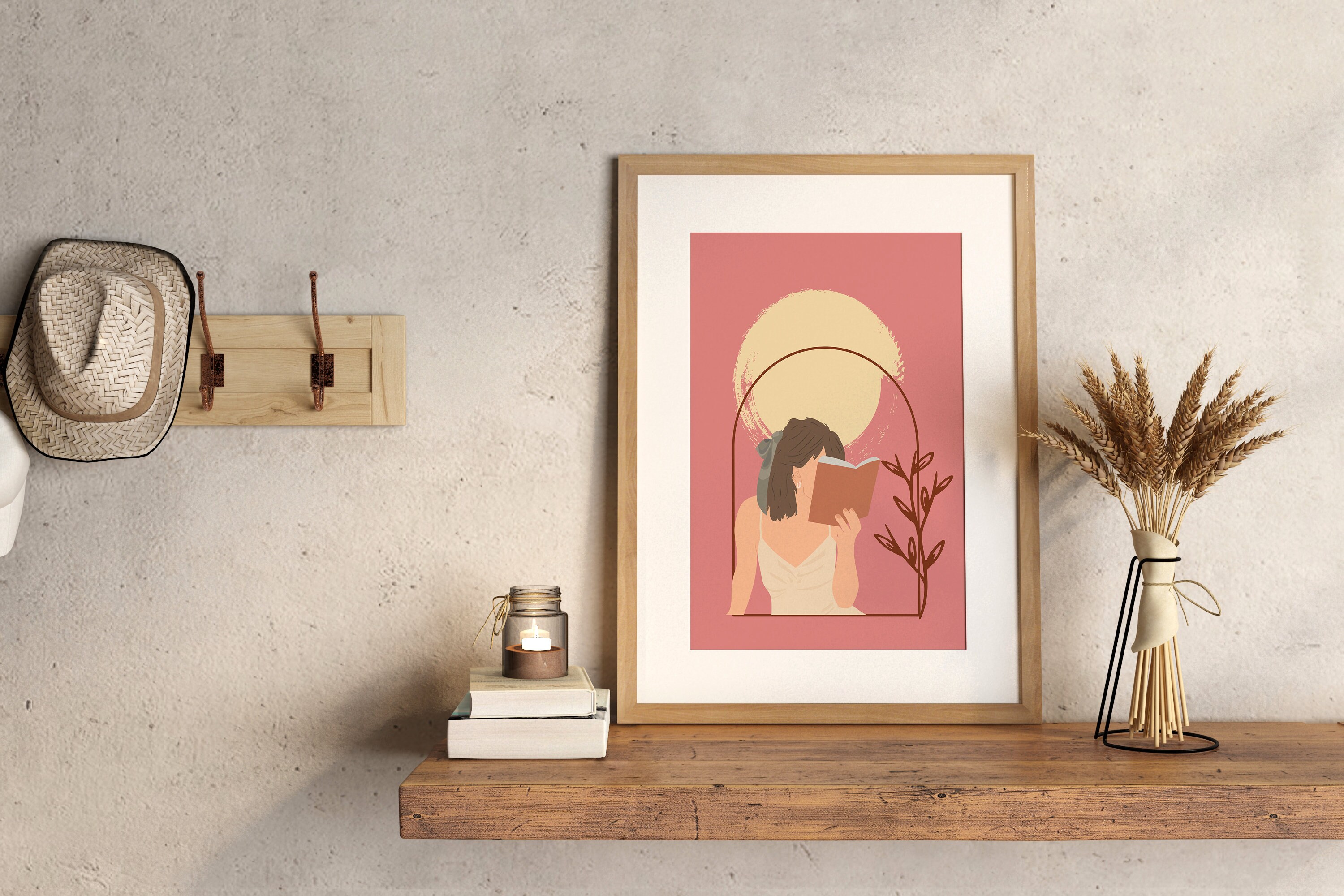 Boho Girl Wall Art Boho Woman Art Print Wall Art Living Room Girl Wall