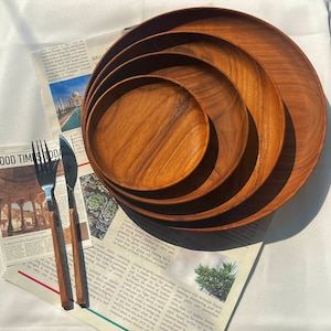 Teak Wood Plate - Handcraft Wooden Plate - Teakwood Plate