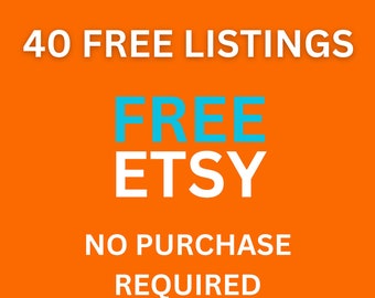 Etsy 40 Free Listings To Open New Store, Etsy Referral Link, 40 Etsy Listings for Free, Link in Description, No Purchase Required, For Free